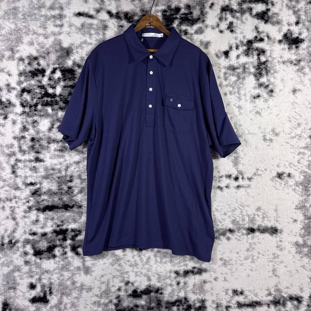 Criquet Polo Shirt Mens Size XXL Navy Blue Pima Performance Golf Preppy Caddy